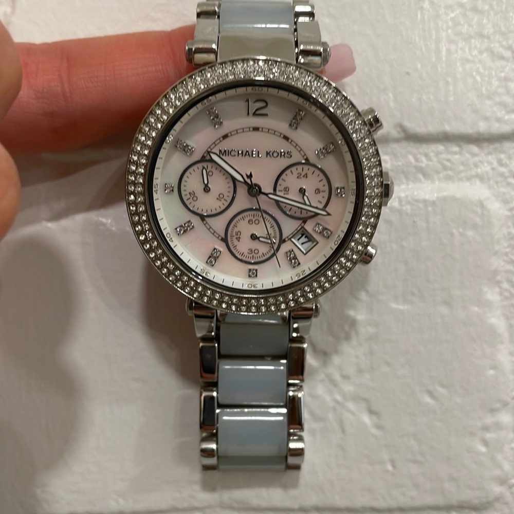 Michael Kors Watch with Light Blue Accents